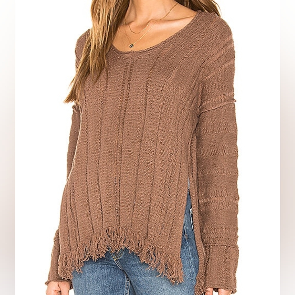 Free People Ocean Drive Pullover Sweater in Brown